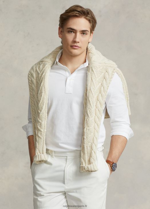 polo en jersey coupe slim personnalisé 46T60T1124 Hommes Ralph Lauren blanc
