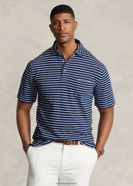 polo en jersey à rayures 46T60T1614 Hommes Ralph Lauren multi indigo foncé