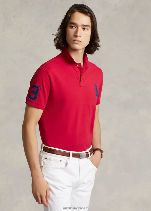 polo en maille big pony coupe slim personnalisé 46T60T848 Hommes Ralph Lauren rl 2000 rouge