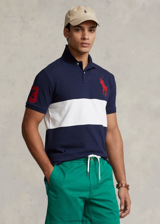 polo en maille big pony - toutes coupes 46T60T179 Hommes Ralph Lauren croisière marine/blanc