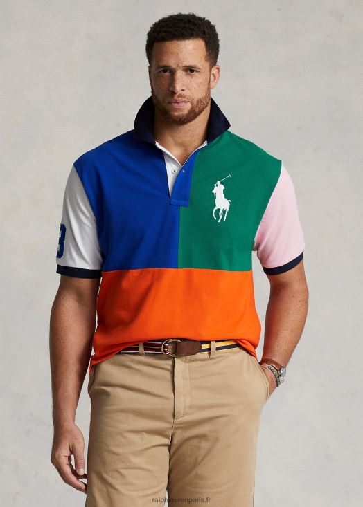 polo en maille color-block big pony 46T60T1565 Hommes Ralph Lauren voile orange multi