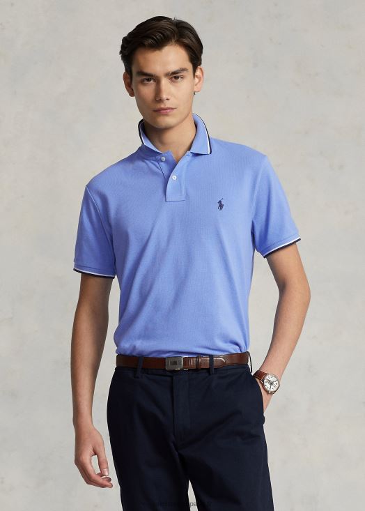 polo en maille coupe classique 46T60T584 Hommes Ralph Lauren bleu de l'île du port