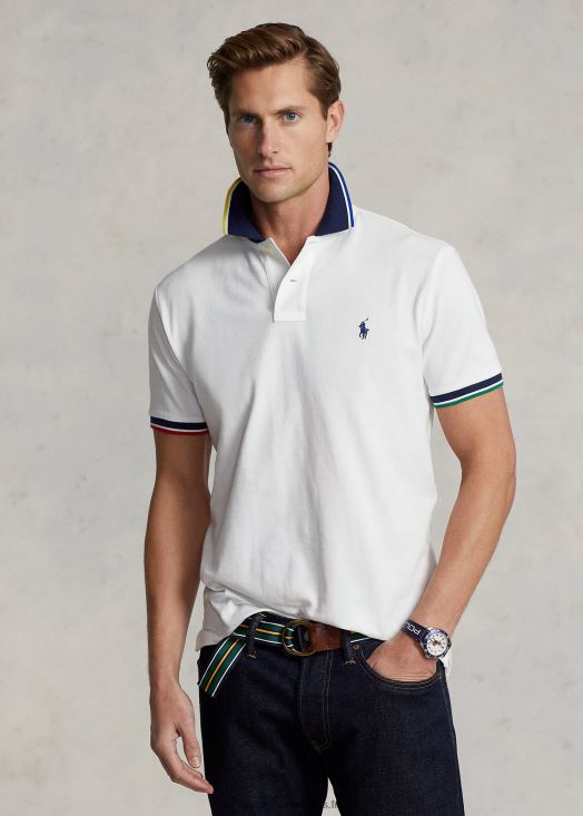 polo en maille coupe classique 46T60T746 Hommes Ralph Lauren multicolore blanc