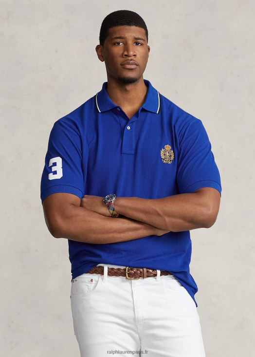 polo en maille à écusson polo 46T60T1600 Hommes Ralph Lauren étoile saphir