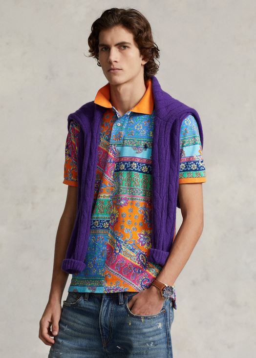 polo en maille imprimée coupe classique 46T60T352 Hommes Ralph Lauren médaillon provençal