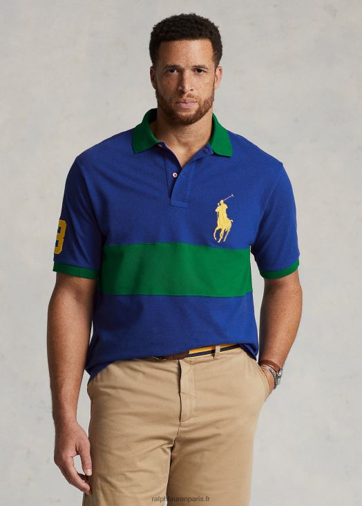 polo en résille big pony 46T60T1631 Hommes Ralph Lauren saphir/vert primaire