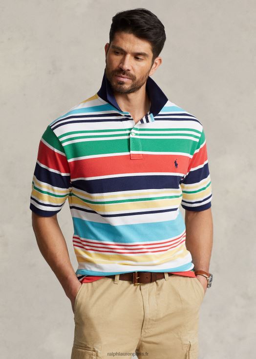 polo en résille à rayures 46T60T1469 Hommes Ralph Lauren multicolore blanc