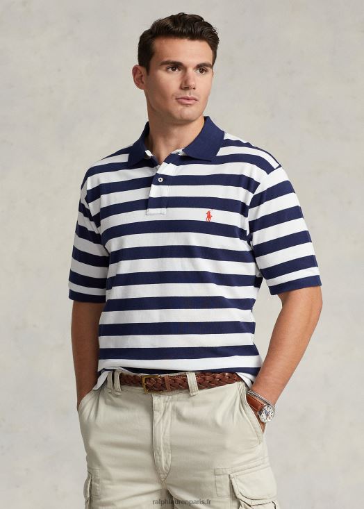 polo en résille à rayures 46T60T1492 Hommes Ralph Lauren newport marine/blanc