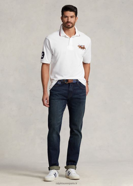 polo en résille triple poney 46T60T1649 Hommes Ralph Lauren blanc