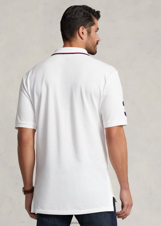 polo en résille triple poney 46T60T1649 Hommes Ralph Lauren blanc