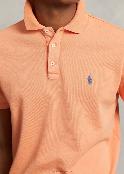 polo en tissu éponge coupe slim spa personnalisé 46T60T1139 Hommes Ralph Lauren orange optique