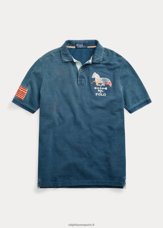 polo graphique en maille coupe classique 46T60T100 Hommes Ralph Lauren indigo foncé
