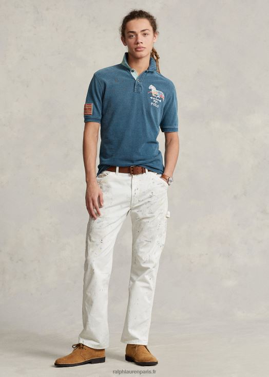 polo graphique en maille coupe classique 46T60T100 Hommes Ralph Lauren indigo foncé