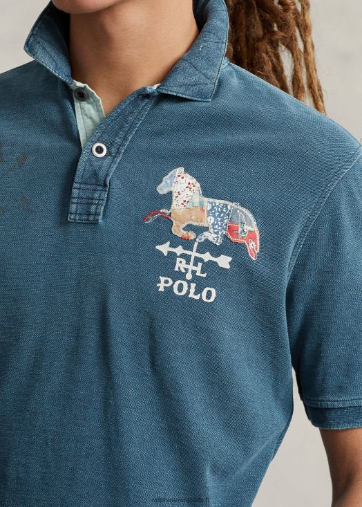 polo graphique en maille coupe classique 46T60T100 Hommes Ralph Lauren indigo foncé