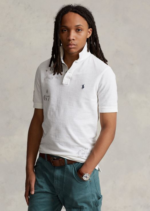 polo graphique en maille coupe classique 46T60T117 Hommes Ralph Lauren classique oxford blanc