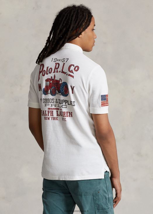 polo graphique en maille coupe classique 46T60T117 Hommes Ralph Lauren classique oxford blanc