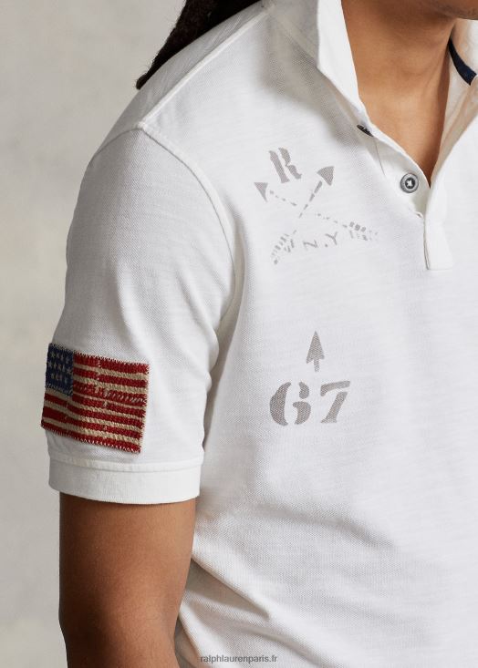 polo graphique en maille coupe classique 46T60T117 Hommes Ralph Lauren classique oxford blanc