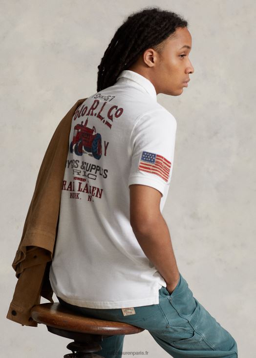 polo graphique en maille coupe classique 46T60T117 Hommes Ralph Lauren classique oxford blanc