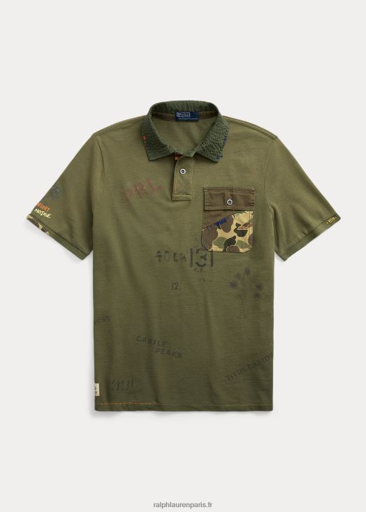 polo graphique en maille coupe classique 46T60T8501 Hommes Ralph Lauren sauge noire