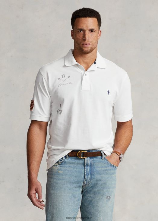 polo graphique en résille 46T60T1372 Hommes Ralph Lauren classique oxford blanc