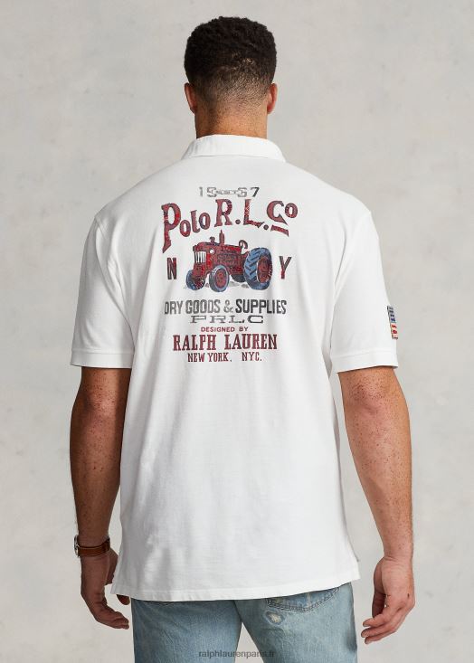 polo graphique en résille 46T60T1372 Hommes Ralph Lauren classique oxford blanc