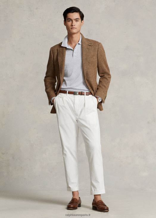 polo œil-de-perdrix coupe slim personnalisé 46T60T938 Hommes Ralph Lauren andover bruyère
