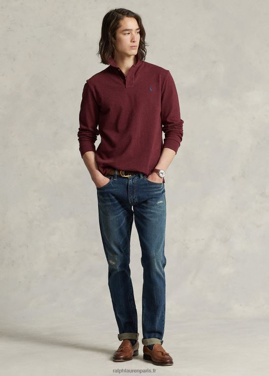 polo à manches longues en maille all fit 46T60T8532 Hommes Ralph Lauren bruyère de printemps