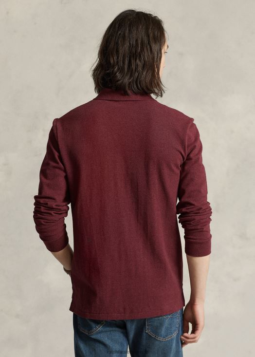 polo à manches longues en maille all fit 46T60T8532 Hommes Ralph Lauren bruyère de printemps