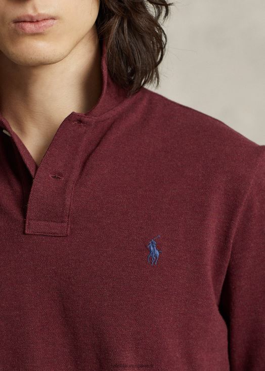 polo à manches longues en maille all fit 46T60T8532 Hommes Ralph Lauren bruyère de printemps