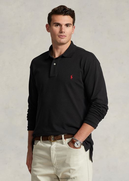 polo à manches longues en résille 46T60T1872 Hommes Ralph Lauren noir