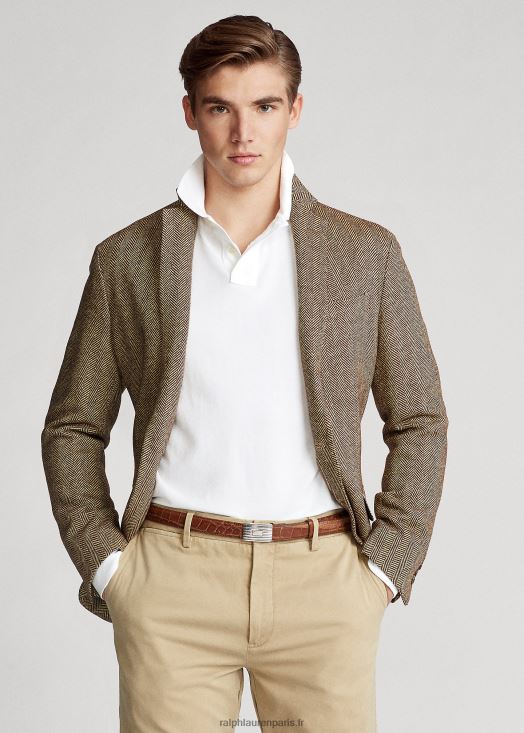 polo à manches longues en résille 46T60T1873 Hommes Ralph Lauren blanc