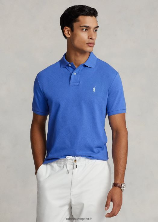polo mode coupe slim en mesh 46T60T14 Hommes Ralph Lauren bleu pierre de maid