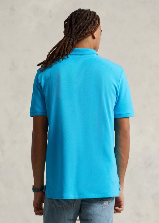 polo mode coupe slim en mesh 46T60T16 Hommes Ralph Lauren bleu crique/orange