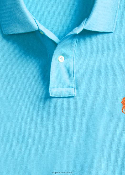 polo mode coupe slim en mesh 46T60T16 Hommes Ralph Lauren bleu crique/orange