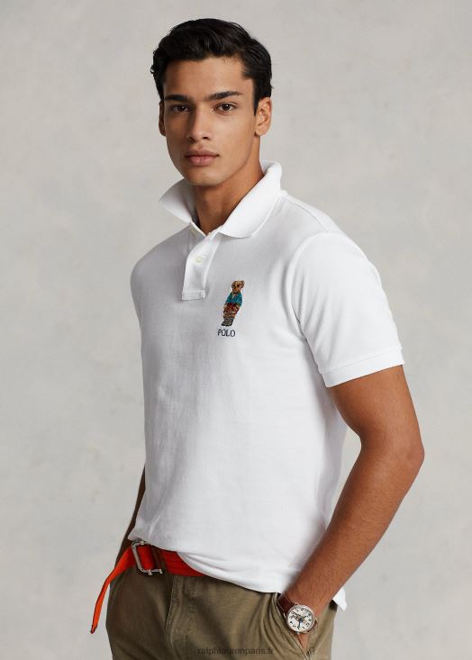 polo ours polo slim fit personnalisé 46T60T1206 Hommes Ralph Lauren blanc