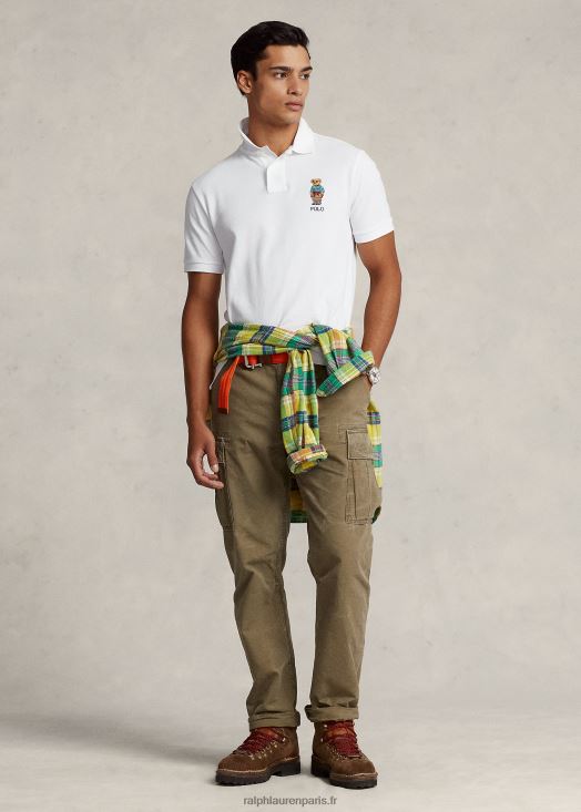 polo ours polo slim fit personnalisé 46T60T1206 Hommes Ralph Lauren blanc