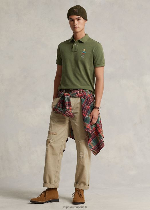 polo ours polo slim fit personnalisé 46T60T8660 Hommes Ralph Lauren