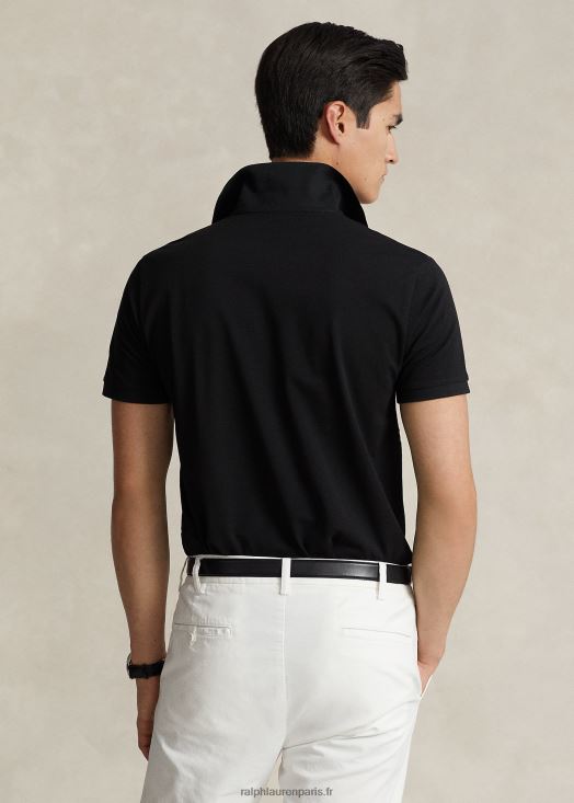 polo personnalisé en mesh stretch coupe slim 46T60T525 Hommes Ralph Lauren noir