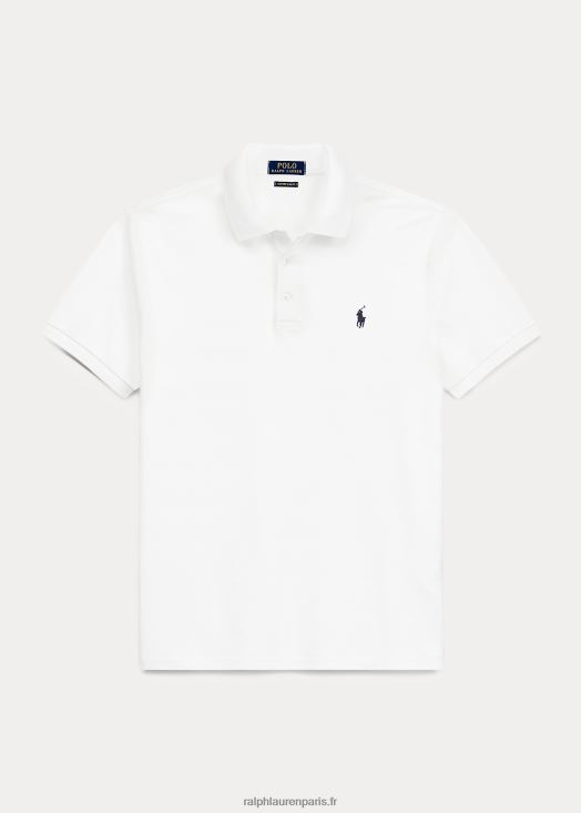 polo personnalisé en mesh stretch coupe slim 46T60T526 Hommes Ralph Lauren blanc