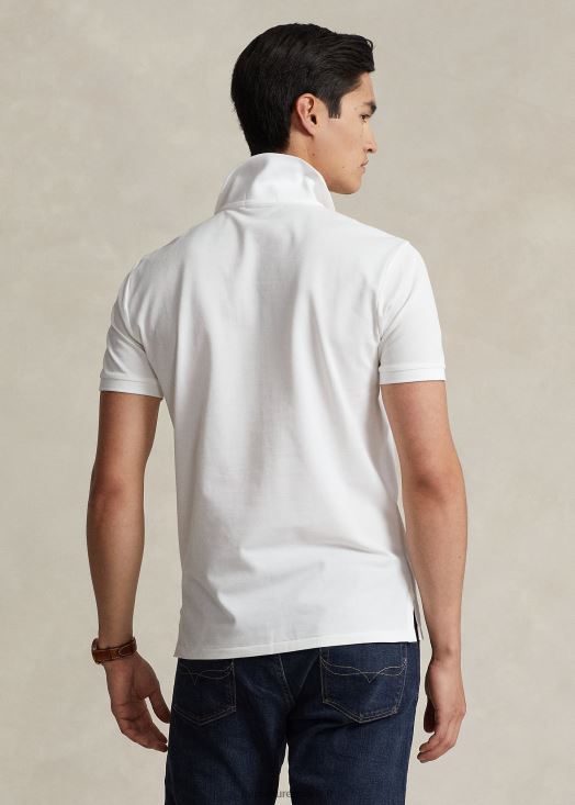 polo personnalisé en mesh stretch coupe slim 46T60T526 Hommes Ralph Lauren blanc