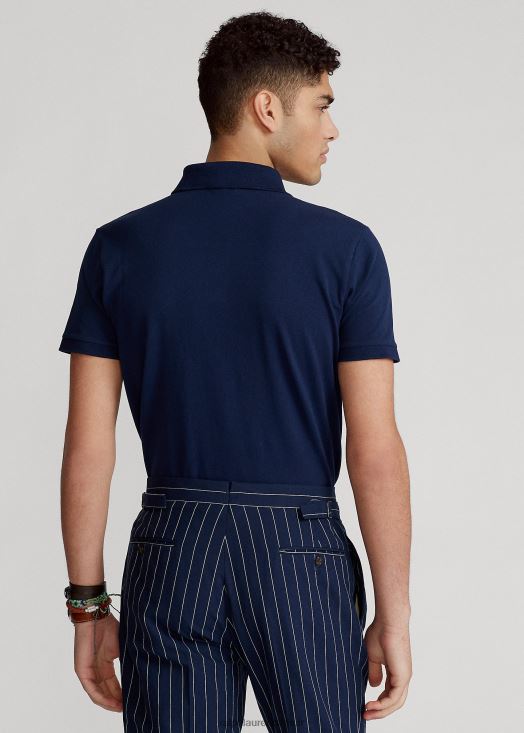 polo personnalisé en mesh stretch coupe slim 46T60T527 Hommes Ralph Lauren marine raffinée