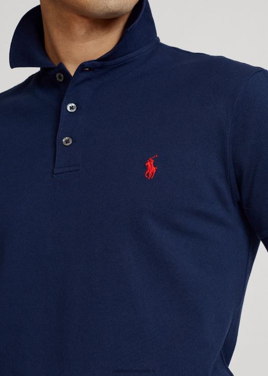 polo personnalisé en mesh stretch coupe slim 46T60T527 Hommes Ralph Lauren marine raffinée
