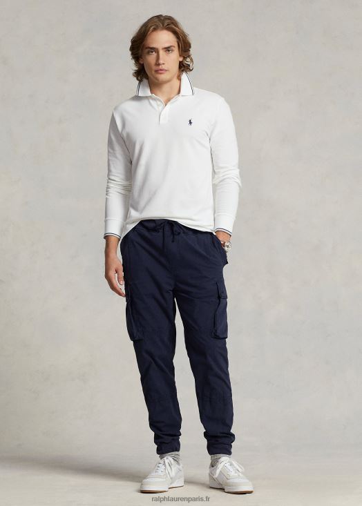 polo personnalisé en mesh stretch coupe slim 46T60T872 Hommes Ralph Lauren blanc