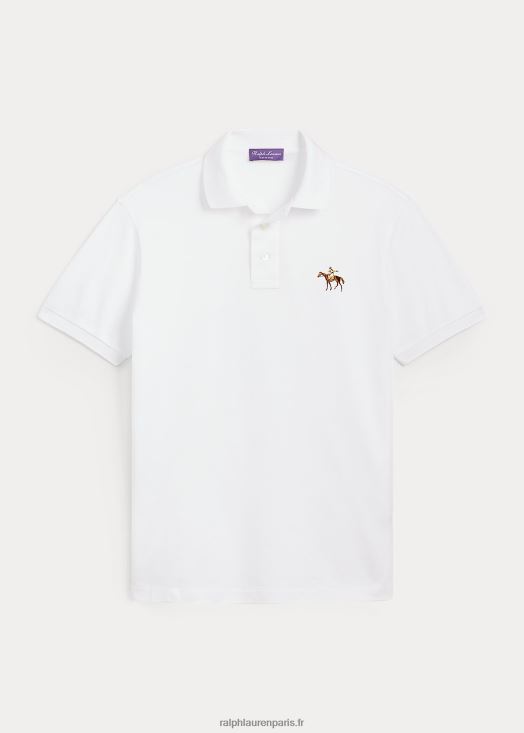 polo piqué coupe slim personnalisé 46T60T55 Hommes Ralph Lauren blanc classique