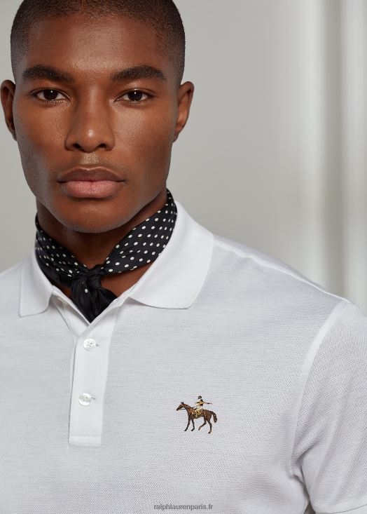 polo piqué coupe slim personnalisé 46T60T55 Hommes Ralph Lauren blanc classique