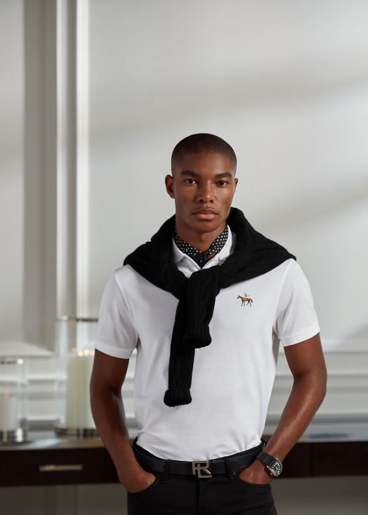 polo piqué coupe slim personnalisé 46T60T55 Hommes Ralph Lauren blanc classique