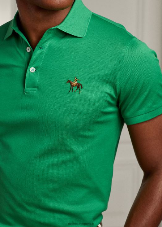 polo piqué coupe slim personnalisé 46T60T56 Hommes Ralph Lauren vert nautique