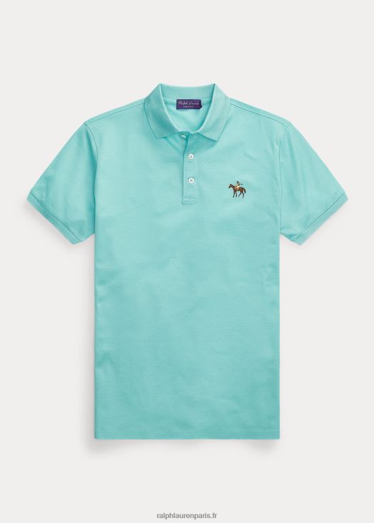 polo piqué coupe slim personnalisé 46T60T57 Hommes Ralph Lauren verre de mer vert