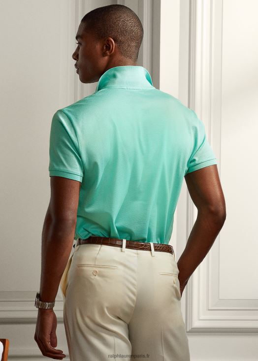 polo piqué coupe slim personnalisé 46T60T57 Hommes Ralph Lauren verre de mer vert