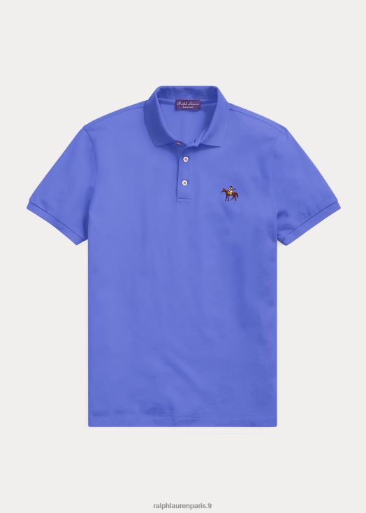 polo piqué coupe slim personnalisé 46T60T58 Hommes Ralph Lauren bleu copen classique
